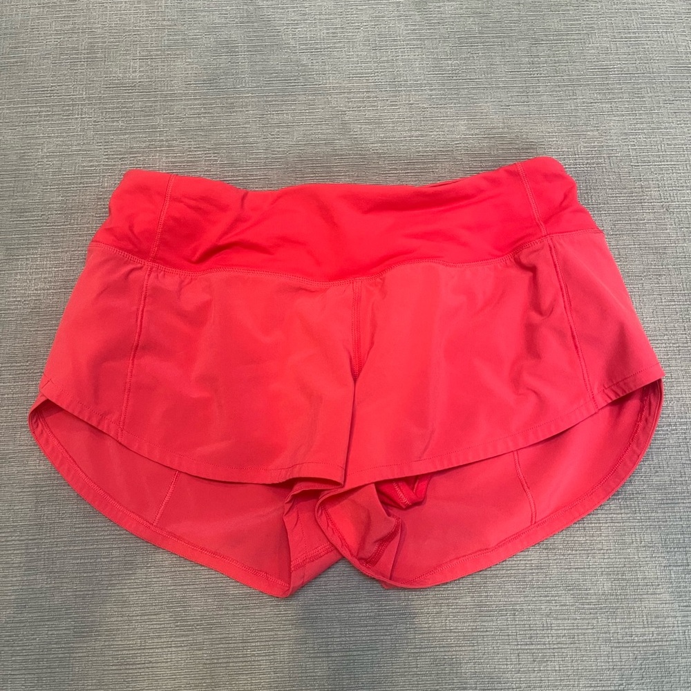 lululemon athletica Vibrant Coral Athletic Shorts